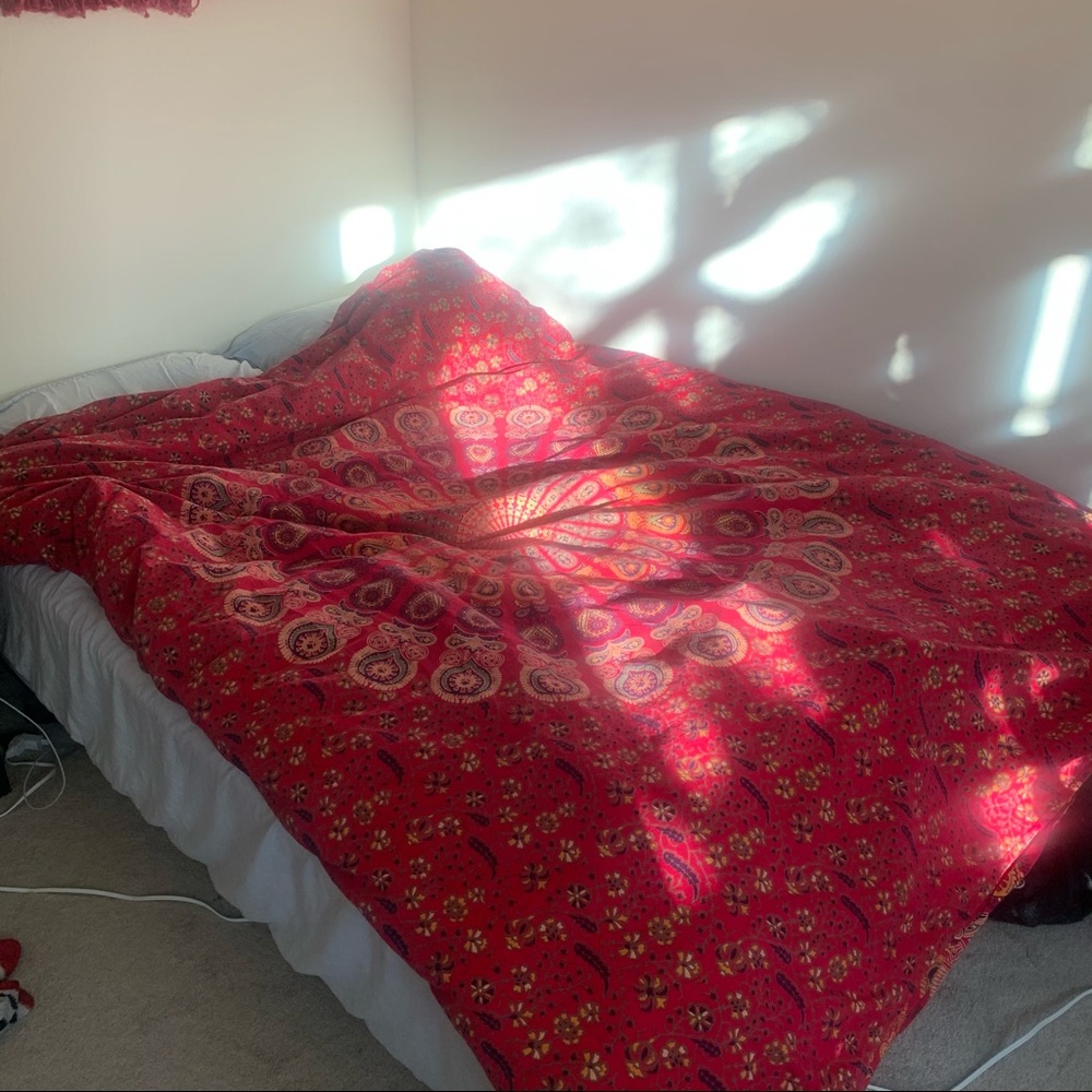 Red Mandala Duvet Cover